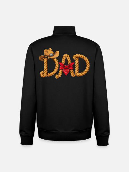 Best Daddy Cowboy Western Rope Design - Unisex Organic Zip Sweatshirt by Stanley/Stella - black
