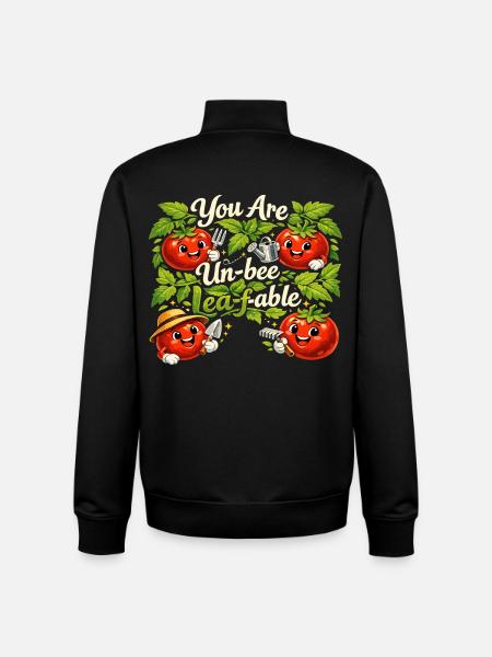 Drôle de tomate : Vous êtes un design in-feuille d’abeille - Sweat zippé unisexe en coton bio Stanley/Stella - noir