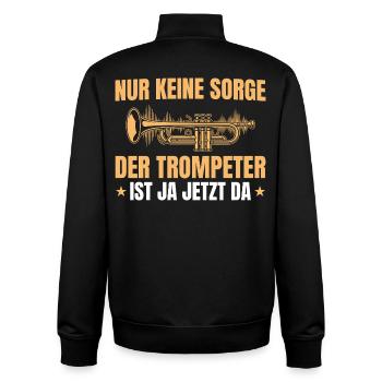 Trompeter Geschenk – Keine Sorge Trompete - Unisex Organic Zip Sweatshirt von Stanley/Stella - Schwarz - Hinten - AI Model Male 185 light (185cm)