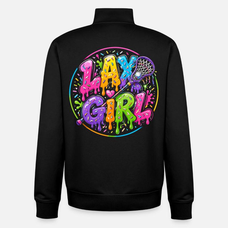 Lax Girl : Lacrosse Style Néon - Sweat zippé unisexe en coton bio Stanley/Stella - noir