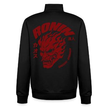Ronin Oni Biker  - Unisex Organic Zip Sweatshirt von Stanley/Stella - Schwarz - Hinten - AI Model Male 185 light (185cm)