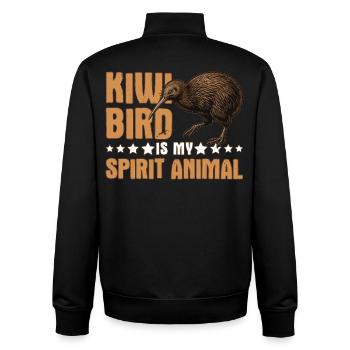L’oiseau kiwi est mon animal spirituel Nouvelle-Zélande - Sweat zippé unisexe en coton bio Stanley/Stella - noir - Dos - AI Model Male 185 light (185cm)