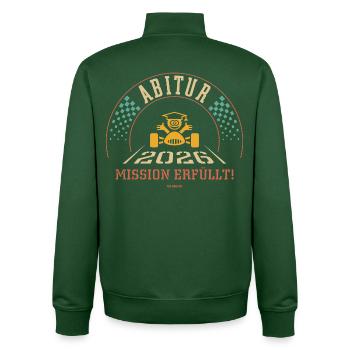Abitur 2026 – Mission Erfüllt (Zieleinfahrt / 4C) - Unisex Organic Zip Sweatshirt von Stanley/Stella - Flaschengrün - Hinten - AI Model Male 185 dark (185cm)