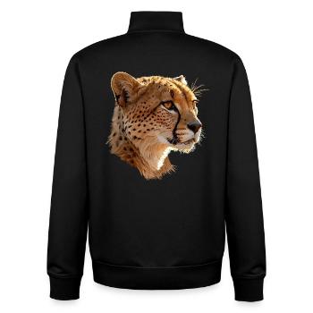 Leopard Head Art Illustration - Unisex Organic Zip Sweatshirt by Stanley/Stella - black - Back - AI Model Male 185 light (185cm)
