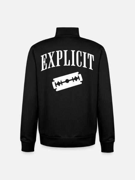 Explicit razor blade motif - Unisex Organic Zip Sweatshirt by Stanley/Stella - black