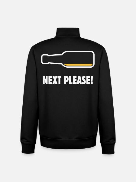 Next Please! (Beer / Beer / NEG 2C) - Unisex Organic Zip Sweatshirt by Stanley/Stella - black