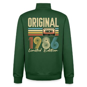 40th birthday, 40 years, original 1986 - Unisex Organic Zip Sweatshirt by Stanley/Stella - bottle green - Back - AI Model Male 185 dark (185cm)