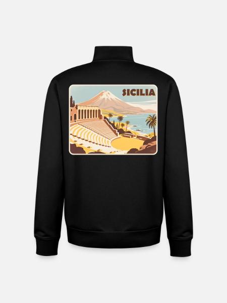 Sizilien - Unisex Organic Zip Sweatshirt von Stanley/Stella - Schwarz