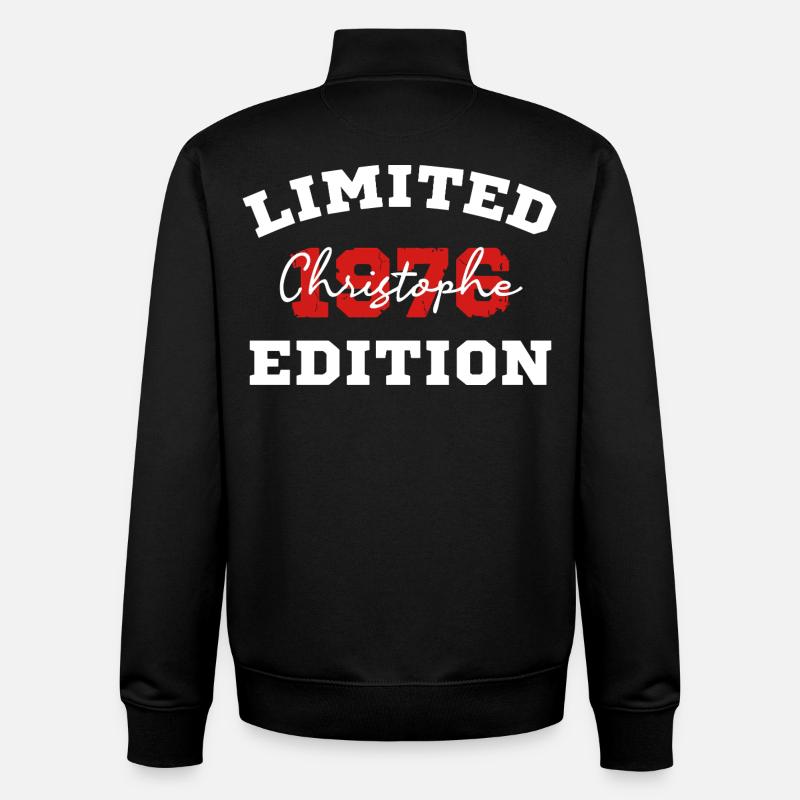Edition Limitee 1076 Christophe - Sweat zippé unisexe en coton bio Stanley/Stella - noir