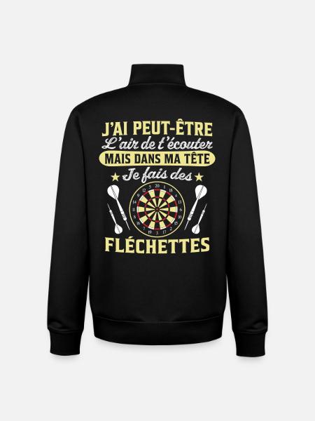  joue aux fléchettes - Sweat zippé unisexe en coton bio Stanley/Stella - noir