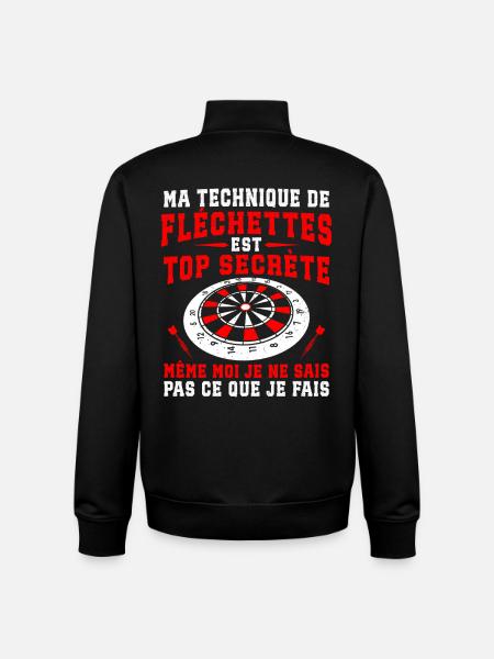 ma technique de fléchettes - Sweat zippé unisexe en coton bio Stanley/Stella - noir