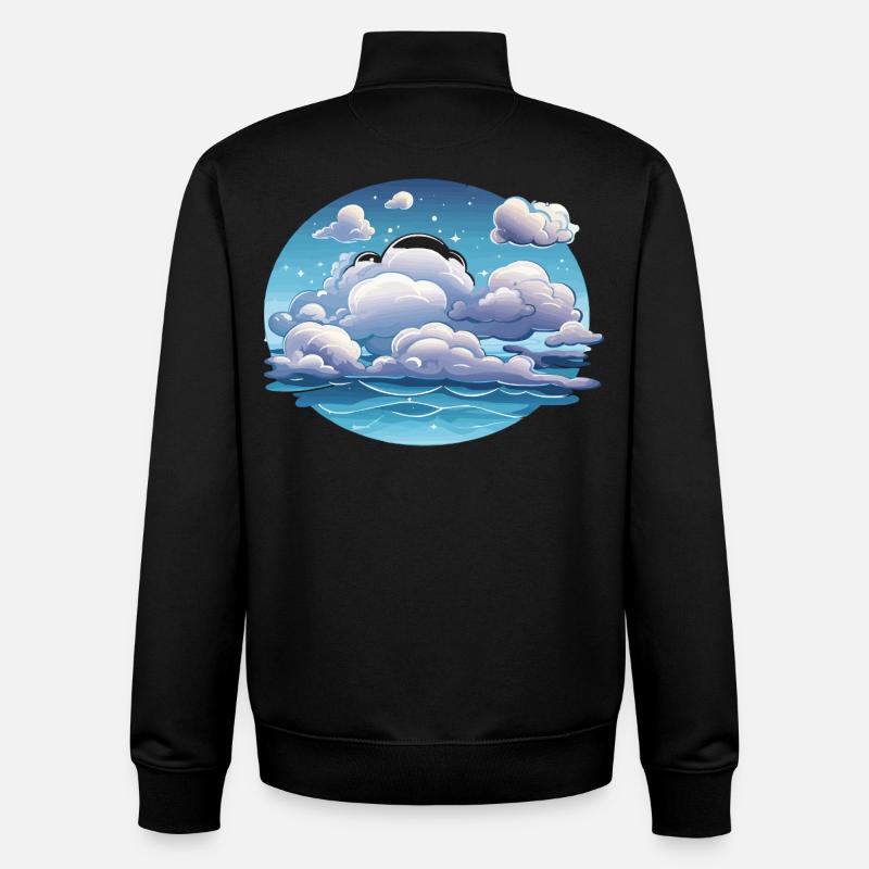 Circular clouds over the ocean - Unisex Organic Zip Sweatshirt by Stanley/Stella - black