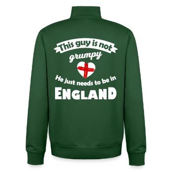 Nicht mürrisch: Er braucht England - Unisex Organic Zip Sweatshirt von Stanley/Stella - Flaschengrün - Hinten - AI Model Male 185 dark (185cm)