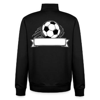 Football Name Tag Banner - Unisex Organic Zip Sweatshirt by Stanley/Stella - black - Back - AI Model Male 185 light (185cm)