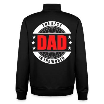 Der beste Vater der Welt – Nummer eins Vater - Unisex Organic Zip Sweatshirt von Stanley/Stella - Schwarz - Hinten - AI Model Male 185 light (185cm)