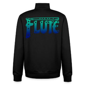 Flûte dégradée Typographie Amateur de musique - Sweat zippé unisexe en coton bio Stanley/Stella - noir - Dos - AI Model Male 185 light (185cm)