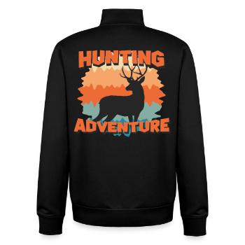 Hunting Adventure Deer Silhouette - Unisex Organic Zip Sweatshirt by Stanley/Stella - black - Back - AI Model Male 185 light (185cm)