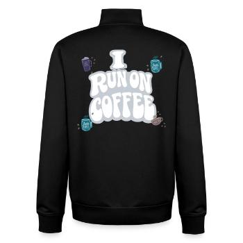 JE FONCTIONNE AU CAFÉ | Humour Matin Caféine - Sweat zippé unisexe en coton bio Stanley/Stella - noir - Dos - AI Model Male 185 light (185cm)