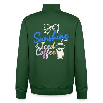Vacances d’été au soleil - Sweat zippé unisexe en coton bio Stanley/Stella - vert bouteille - Dos - AI Model Male 185 dark (185cm)