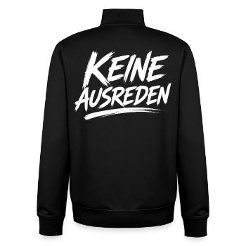 Keine Ausreden Motivdruck - Unisex Organic Zip Sweatshirt von Stanley/Stella - Schwarz - Hinten - AI Model Male 185 light (185cm)
