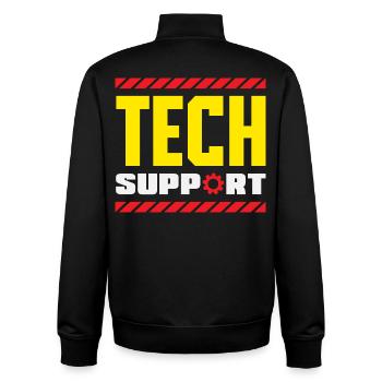 Tech Support Mitarbeiter Zahnrad Industrial - Unisex Organic Zip Sweatshirt von Stanley/Stella - Schwarz - Hinten - AI Model Male 185 light (185cm)