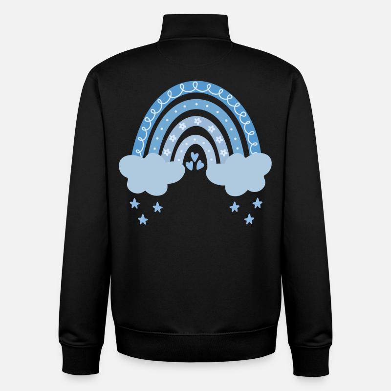 Arc-en-ciel avec des nuages - Sweat zippé unisexe en coton bio Stanley/Stella - noir