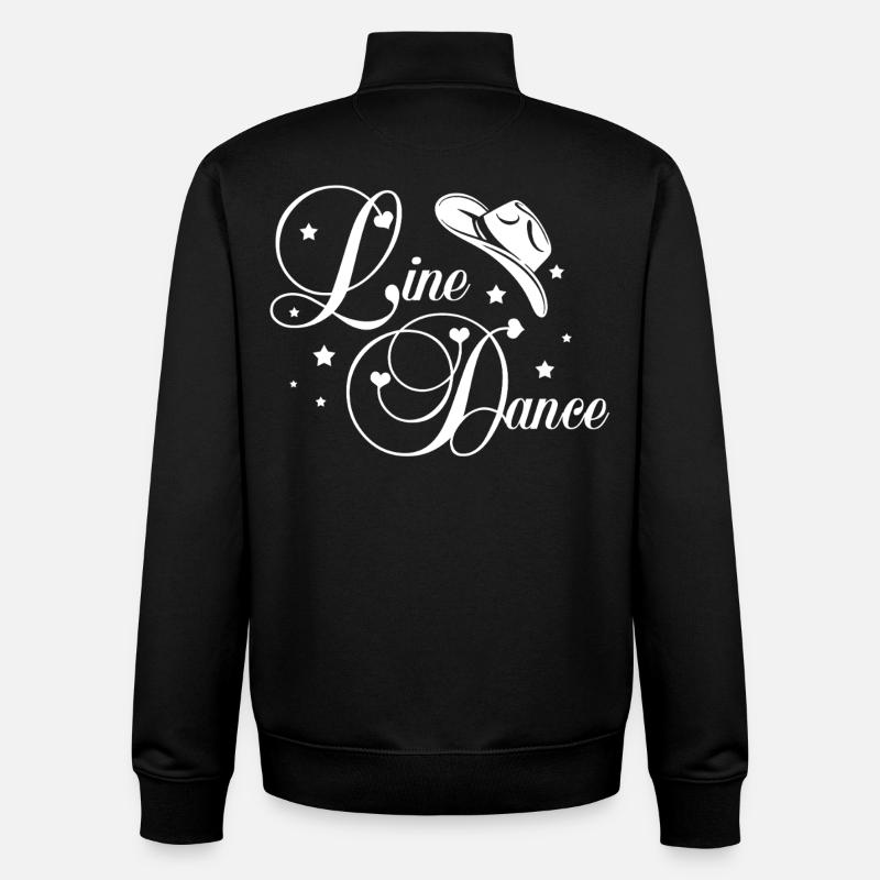 Line Dance Script - Unisex Organic Zip Sweatshirt by Stanley/Stella - black