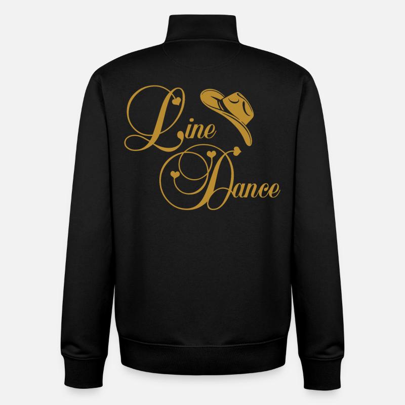 Line Dance Gyldent Logo - Stanley/Stella unisex sweatshirt med lynlås i økologisk - sort