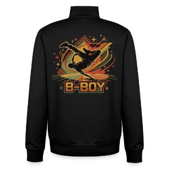 B-Boy Breakdance Hip Hop Streetstyle - Unisex Organic Zip Sweatshirt by Stanley/Stella - black - Back - AI Model Male 185 light (185cm)
