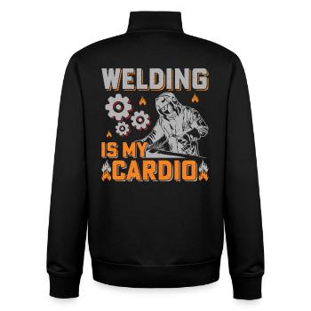 Welding Is My Cardio Fitness Sports Welder - Unisex Organic Zip Sweatshirt by Stanley/Stella - black - Back - AI Model Male 185 light (185cm)