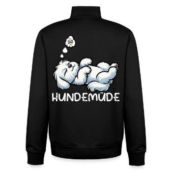 Dog-tired Maltese Maltese owner Maltese Keeper - Unisex Organic Zip Sweatshirt by Stanley/Stella - black - Back - AI Model Male 185 light (185cm)
