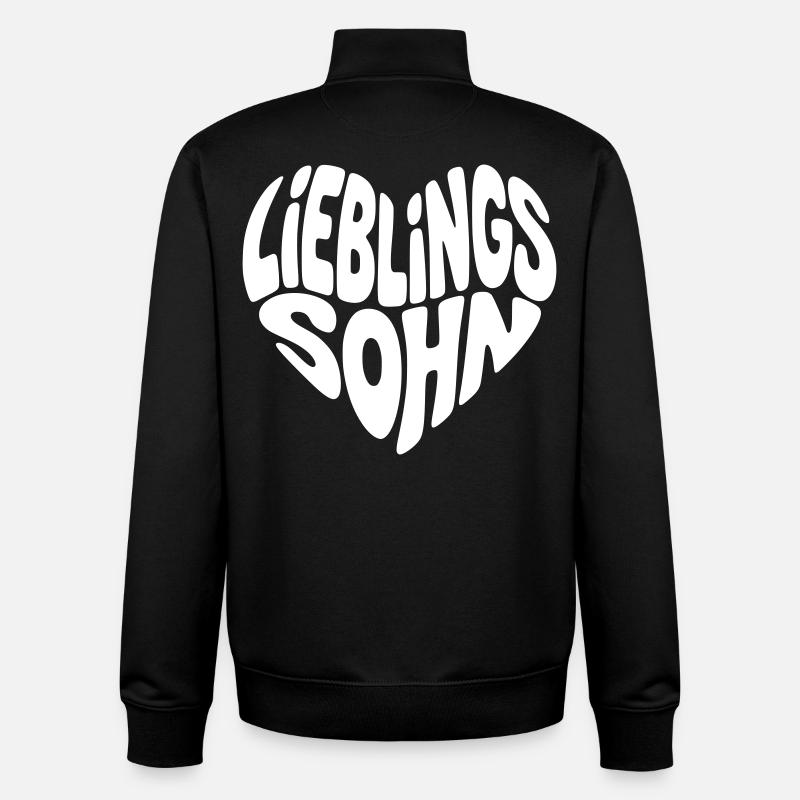 Cœur de Fils Préféré - Sweat zippé unisexe en coton bio Stanley/Stella - noir