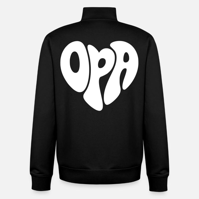 Opa Herz - Unisex Organic Zip Sweatshirt von Stanley/Stella - Schwarz