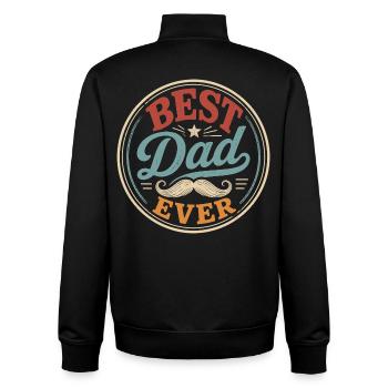 World's Best Dad Original Gift Humor - Unisex Organic Zip Sweatshirt by Stanley/Stella - black - Back - AI Model Male 185 light (185cm)