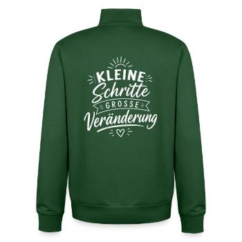 Kleine Schritte Große Veränderung - Unisex Organic Zip Sweatshirt von Stanley/Stella - Flaschengrün - Hinten - AI Model Male 185 dark (185cm)