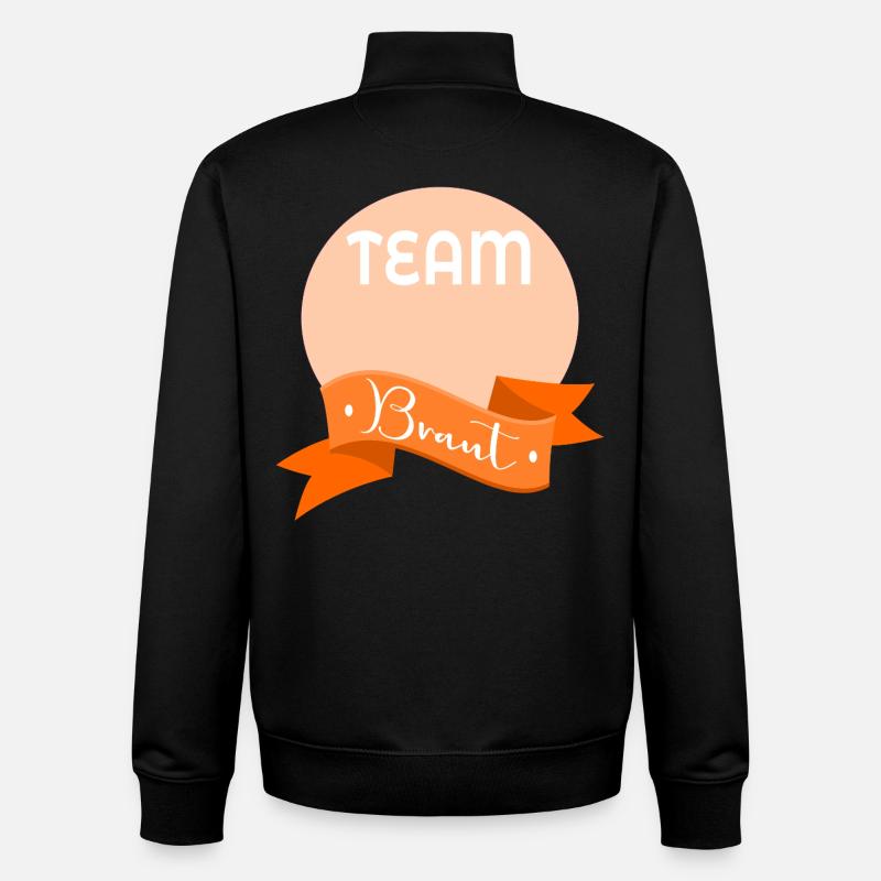 Team Bride - Unisex Organic Zip Sweatshirt by Stanley/Stella - black