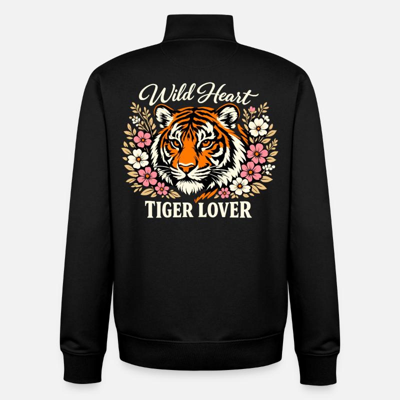 Wild Heart Tiger - Unisex Organic Zip Sweatshirt von Stanley/Stella - Schwarz