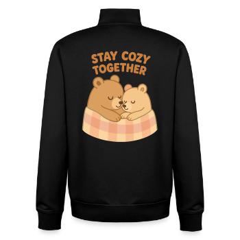 Süße Bären: Stay Cozy Together – Kuschelzeit - Unisex Organic Zip Sweatshirt von Stanley/Stella - Schwarz - Hinten - AI Model Male 185 light (185cm)