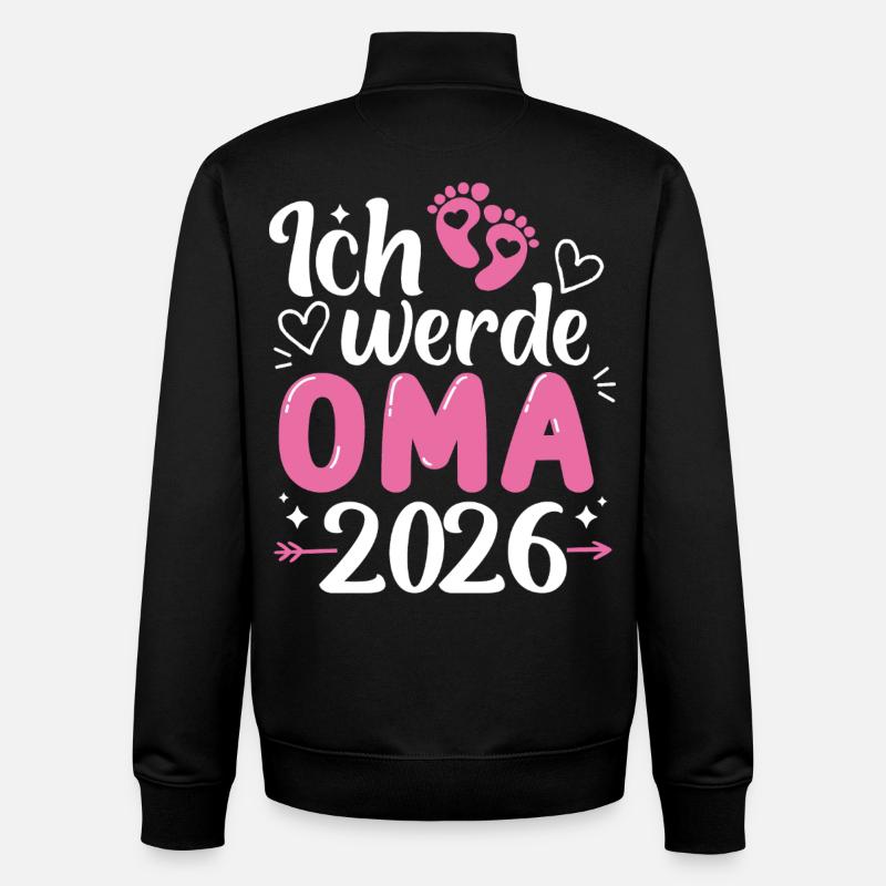 Oma 2026 - Unisex Organic Zip Sweatshirt von Stanley/Stella - Schwarz