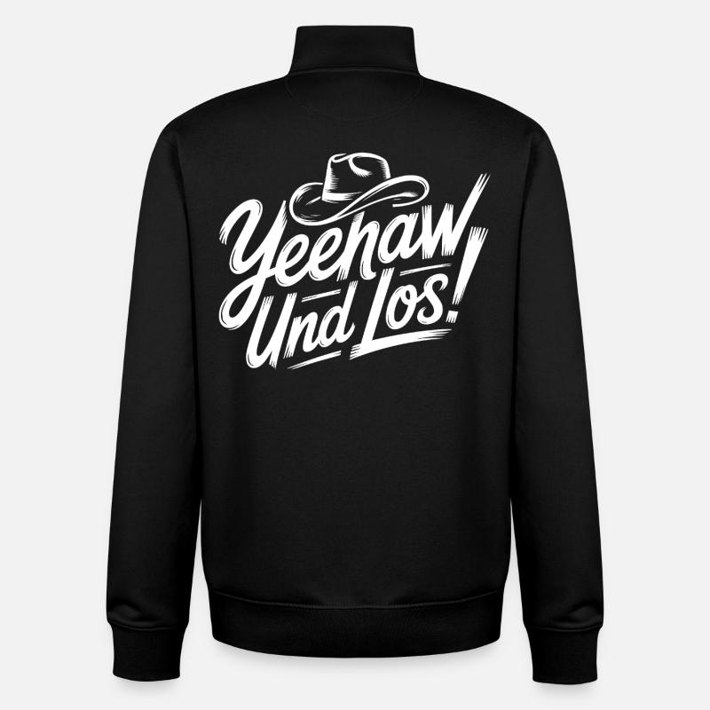 yes and go! Western Script - Unisex Organic Zip Sweatshirt by Stanley/Stella - black