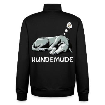 Hundemüde Irischer Wolfshund Wolfshundbesitzer - Unisex Organic Zip Sweatshirt von Stanley/Stella - Schwarz - Hinten - AI Model Male 185 light (185cm)