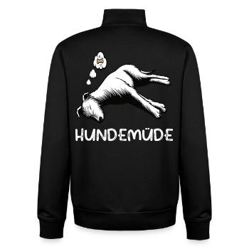 Hundemüde Irischer Wolfshund Wolfshundbesitzer - Unisex Organic Zip Sweatshirt von Stanley/Stella - Schwarz - Hinten - AI Model Male 185 light (185cm)