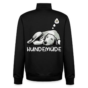 Hundemüde Irischer Wolfshund Wolfshundbesitzer - Unisex Organic Zip Sweatshirt von Stanley/Stella - Schwarz - Hinten - AI Model Male 185 light (185cm)