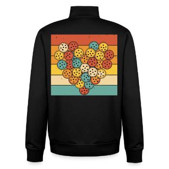 Pickleball-lustiger Spieler liebt Pickleball-Platz - Unisex Organic Zip Sweatshirt von Stanley/Stella - Schwarz - Hinten - AI Model Male 185 light (185cm)