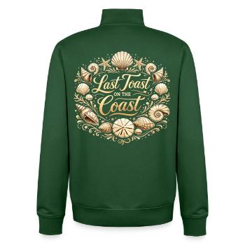 Last Toast on the Coast – Filigreer Bachelor Party Sea - Unisex Organic Zip Sweatshirt by Stanley/Stella - bottle green - Back - AI Model Male 185 dark (185cm)