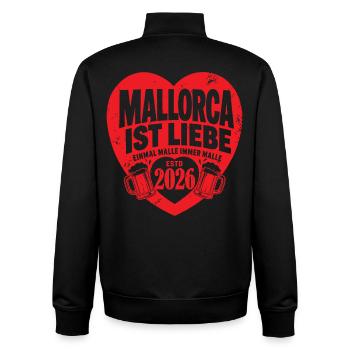 Malle 2026 Mallorca ist Liebe 2026 Edition - Unisex Organic Zip Sweatshirt von Stanley/Stella - Schwarz - Hinten - AI Model Male 185 light (185cm)