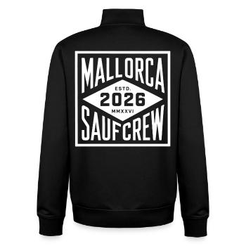 MALLORCA 2026 Saufcrew Malle 2026 - Unisex Organic Zip Sweatshirt von Stanley/Stella - Schwarz - Hinten - AI Model Male 185 light (185cm)