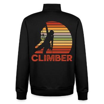 Retro Sonnenuntergang Kletterer Silhouette - Unisex Organic Zip Sweatshirt von Stanley/Stella - Schwarz - Hinten - AI Model Male 185 light (185cm)