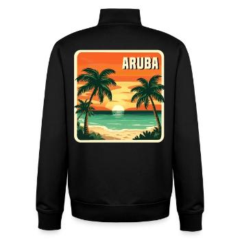 Aruba - Unisex Organic Zip Sweatshirt by Stanley/Stella - black - Back - AI Model Male 185 light (185cm)