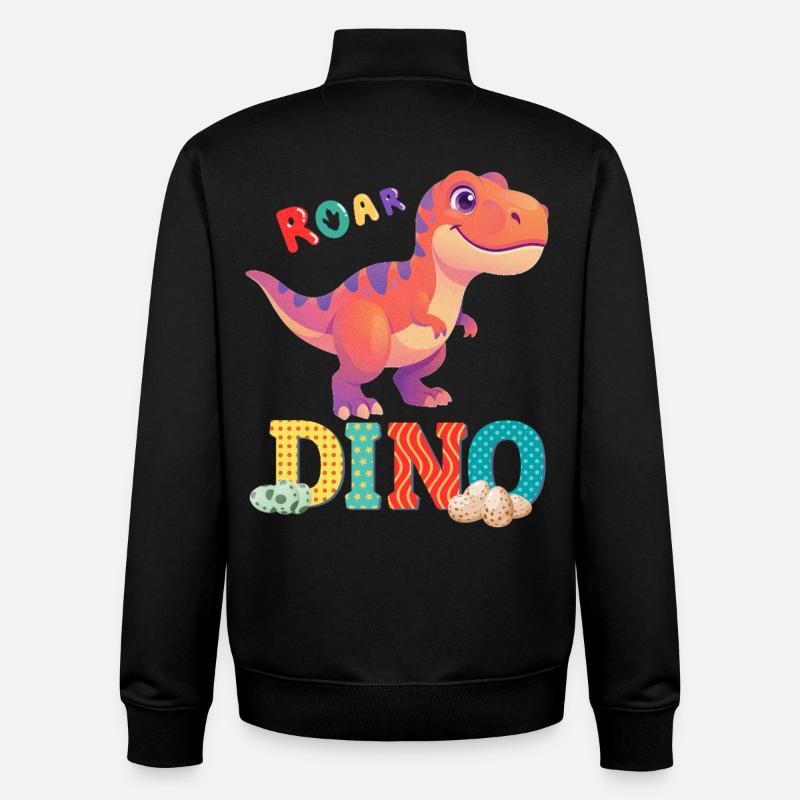 dino - Sweat zippé unisexe en coton bio Stanley/Stella - noir